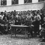Bosnia, Oktobar 1944. Speech by Colonel McDowell. General Mihailovic sits in the middle